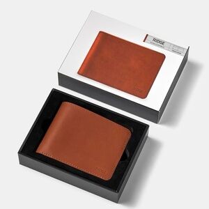 RIDGE Tobacco Brown Billfold Leather Wallet for Men